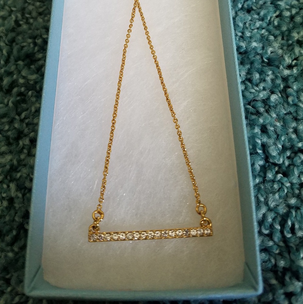 Touchstone Swarovski crystal Pave Bar necklace